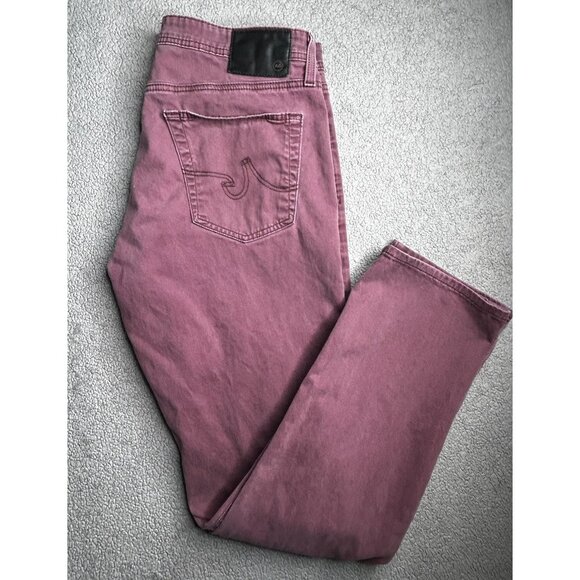 AG Adriano Goldschmied Everett Jeans Mens 34x31 Mauve Slim Straight Stretch - Picture 1 of 13